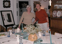 Sarah and Kathy at Judy's beautiful table